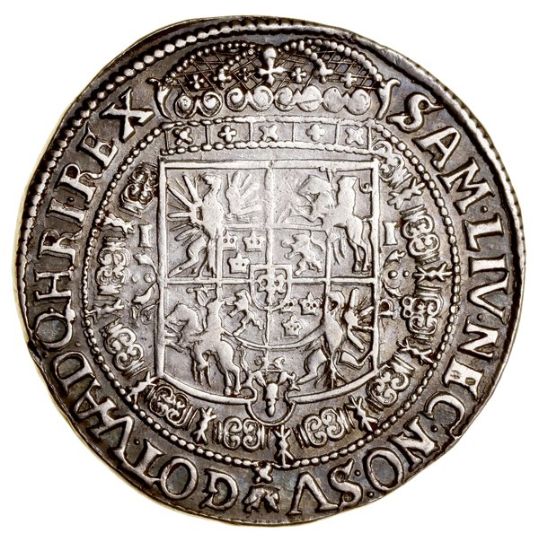 Półtalar, 1628, Bydgoszcz; Aw: Półpostać króla z