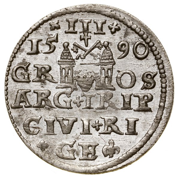 Trojak, 1590, Ryga; Iger R.90.1.d var (kropka w 