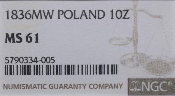 1 1/2 rubla = 10 złotych, 1836 MW, Warszawa; duż