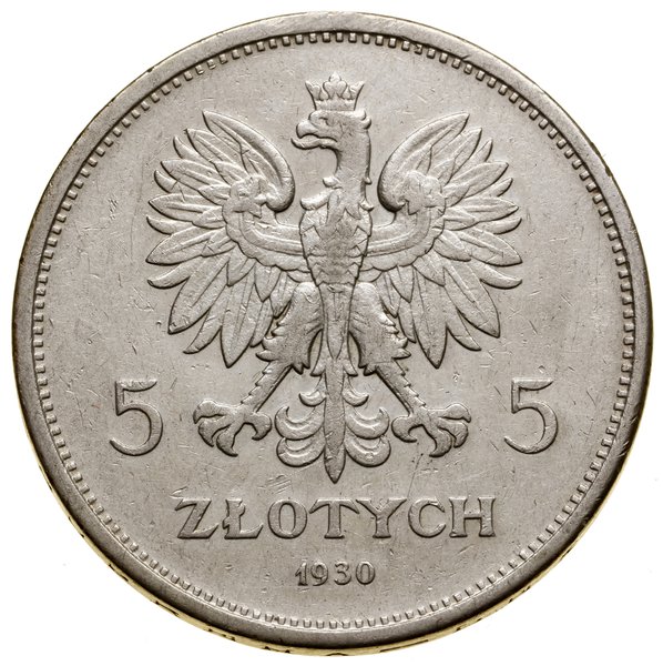 5 złotych, 1930, Warszawa; Sztandar – 100-lecie 