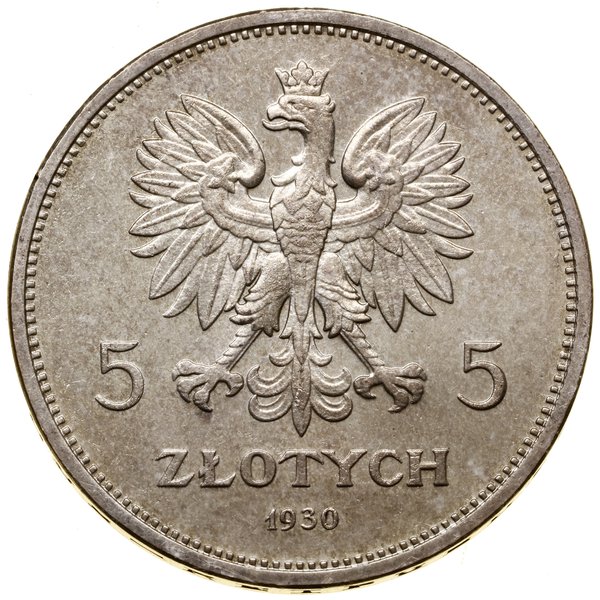 5 złotych, 1930, Warszawa; Nike; Kop. 2940 (R3),