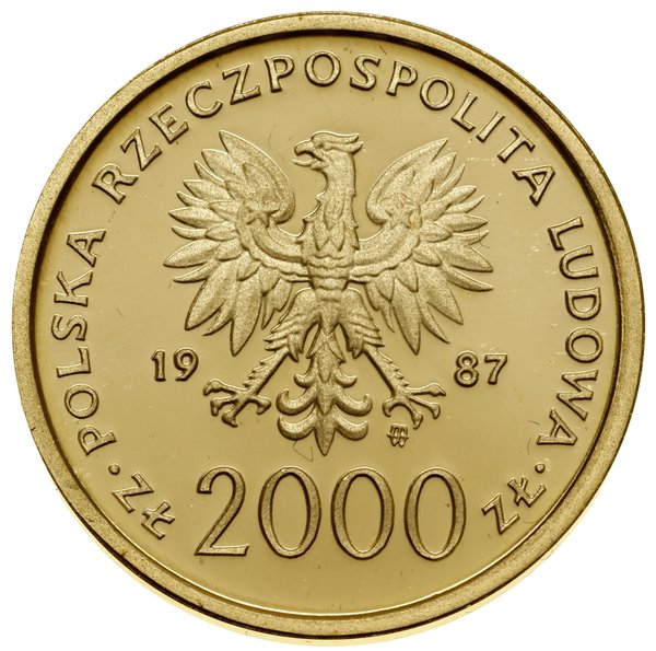 2.000 złotych, 1987, Warszawa; Jan Paweł II – pó