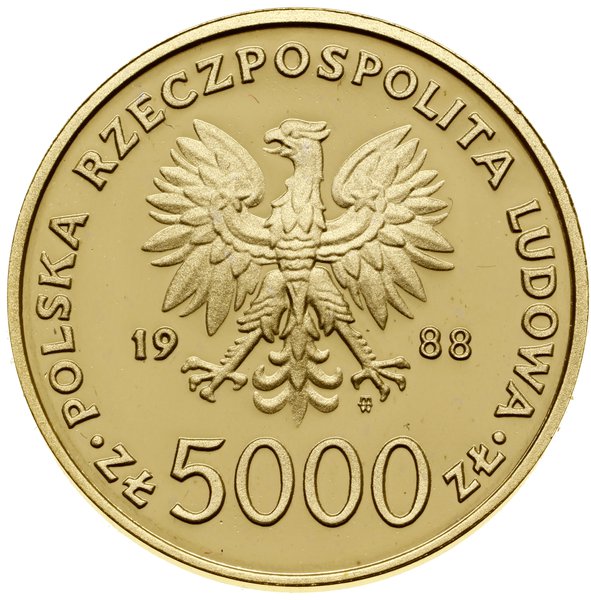5.000 złotych, 1988, Warszawa; moneta wybita z o