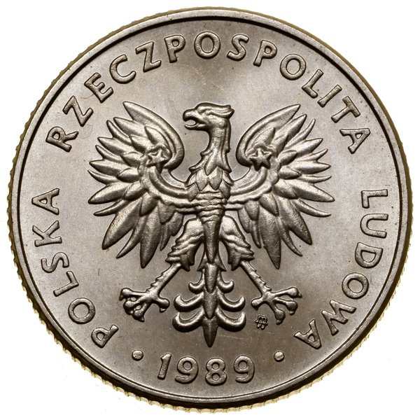 20 złotych, 1989, Warszawa; wypukły napis PRÓBA 