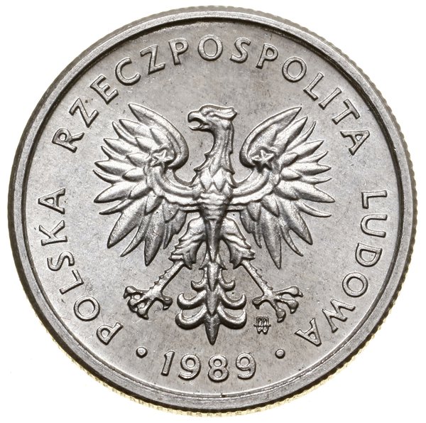 2 złote, 1989, Warszawa; wypukły napis PRÓBA; Pa