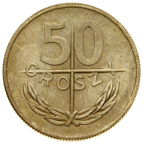 50 groszy, 1974, Warszawa; nominał 50 GROSZY – w