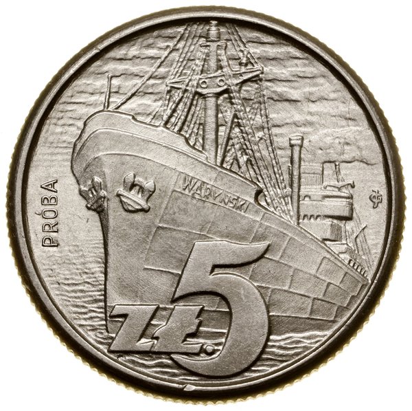 5 złotych, 1958, Warszawa; statek „Waryński” – t