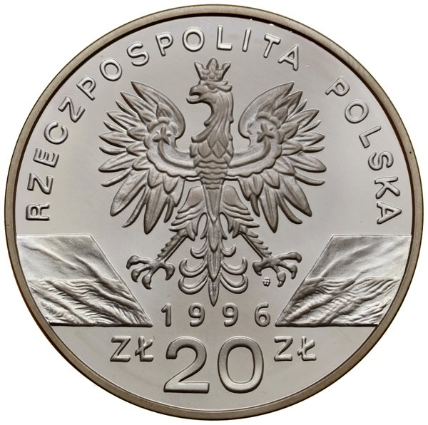 20 złotych, 1996, Warszawa; Jeż - Erinaceus euro