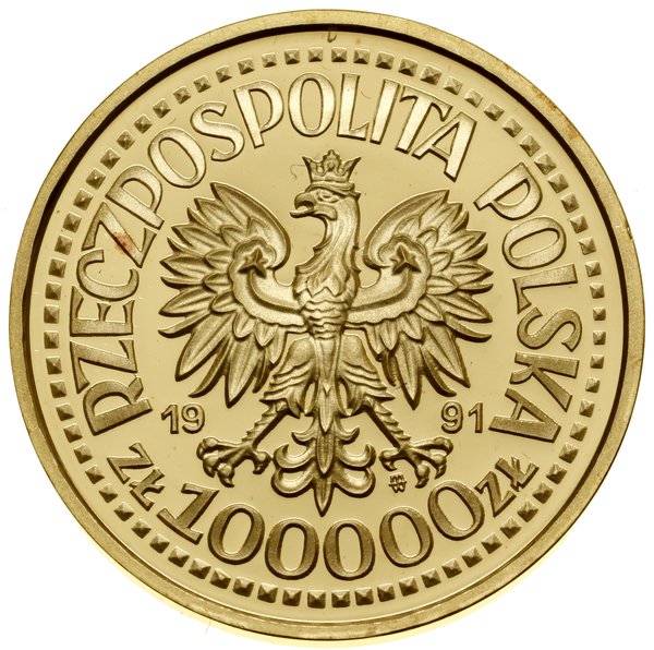 100.000 złotych, 1991, Warszawa; Jan Paweł II – 