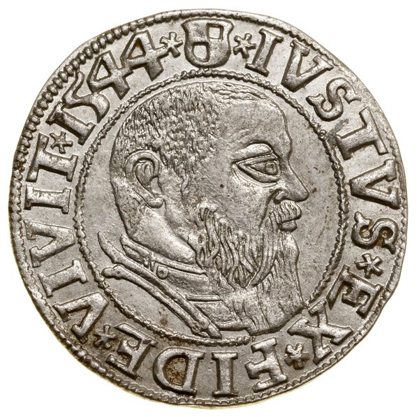 Grosz, 1544, Królewiec; szeroka broda władcy, ko
