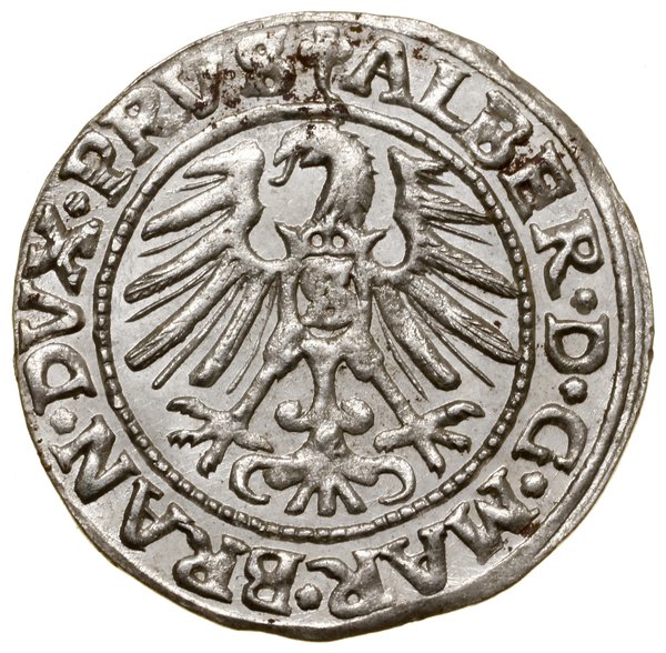 Grosz, 1546, Królewiec; końcówka napisu PRVS; Ko