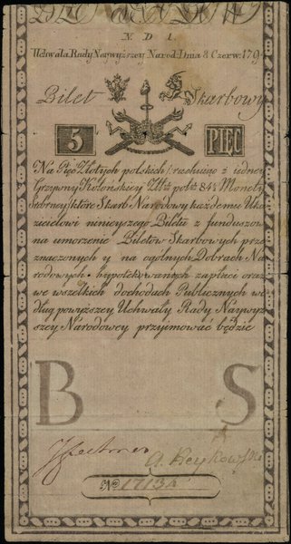 5 złotych, 8.06.1794