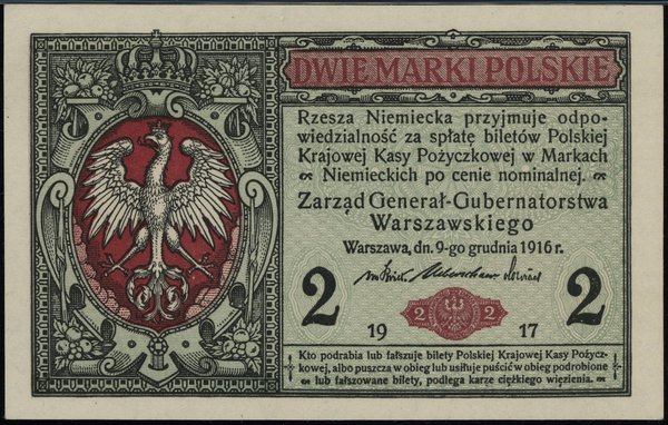2 marki polskie, 9.12.1916; Generał, seria B, nu