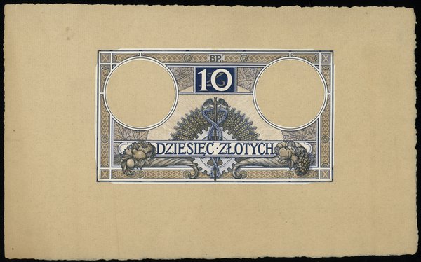 10 złotych, 1924; 5 odbitek technologicznych z r