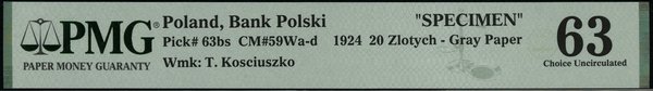 20 złotych, 15.07.1924; II emisja, seria A 12345