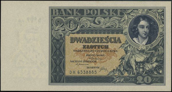 20 złotych, 20.06.1931; seria DH (dużą czcionką)