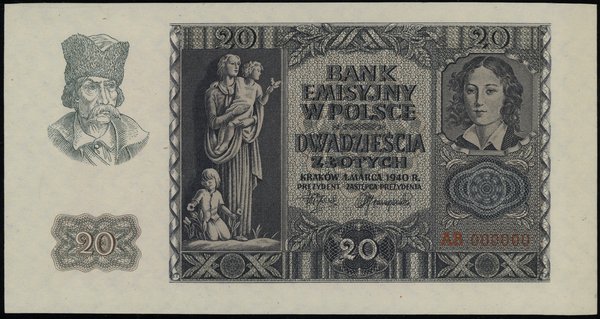 20 złotych, 1.03.1940