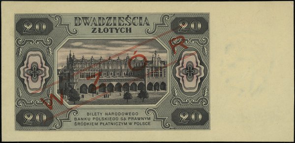 20 złotych, 1.07.1948; seria DL, numeracja 00000