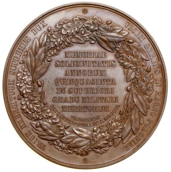 Medal upamiętniający 50-lecie służby Iwana Fiodorowicza Paskiewicza, 1850, projektu Jana Minheimera, Warszawa