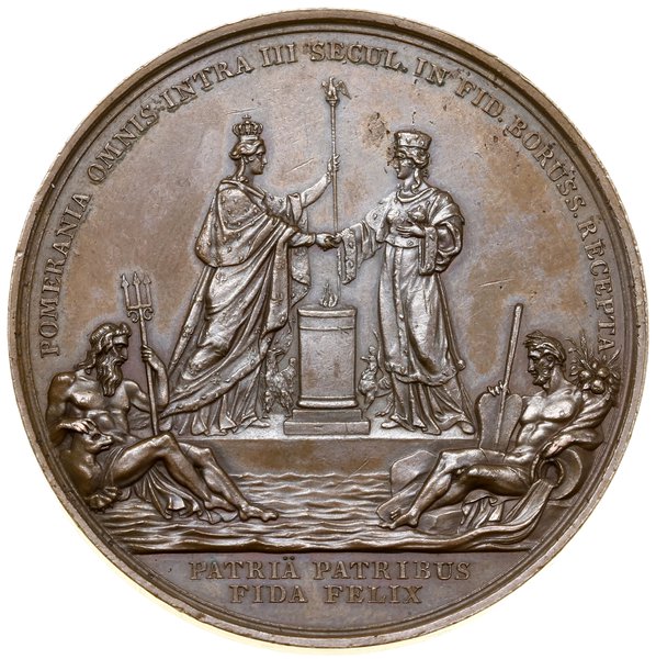 Medal na pamiątkę przyłączenia Pomorza i Rugii do Prus, 1815, projektu F. Königa