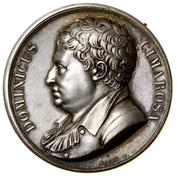 Medal upamiętniający Domenico Cimarosę, 1818, projektu Jeana-Jacquesa Barre