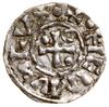 Denar, bez daty (985–995), Ratyzbona, mincerz Aljan; Aw: Krzyż, w kątach kulka, pierścień, kulka i..