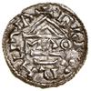 Denar, bez daty (985–995), Ratyzbona, mincerz Mauro; Aw: Krzyż, w kątach kulka, pierścień, kulka i..