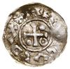 Denar, bez daty (985–989), Augsburg, mincerz Othal; Aw: Krzyż, w kątach kulka, pierścień, kulka i ..