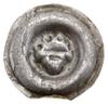 Brakteat, bez daty (1230–1290); Ukoronowana schematyczna głowa na wprost (?); srebro, 18.4 mm, 0.2..