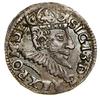 Trojak, 1594, Poznań; wydłużona twarz króla (korona z lilią w obwódce), na rewersie POLONIA; Iger ..