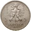 5 złotych, 1930, Warszawa; Nike; Kop. 2940 (R3), Parchimowicz 114c; moneta lekko czyszczona, ale ł..