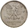 5 złotych, 1932, Warszawa; Nike; Kop. 2947 (R6), Parchimowicz 114e; moneta nieco czyszczona, uderz..