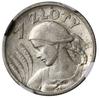 1 złoty, 1925, Londyn; popiersie kobiety z kłosa