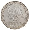 10.000 złotych, 1988, Warszawa; moneta wybita z okazji X lat pontyfikatu Jana Pawła II; Parchimowi..