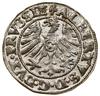 Szeląg, 1550, Królewiec; Kop. 3761 (R), Neumann 48, Slg. Marienburg 1208, Voss. 1402; piękny egzem..