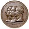 Medal na pamiątkę przyłączenia Pomorza i Rugii do Prus, 1815, projektu F. Königa; Aw: Trzy głowy w..