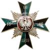 Oficerska Odznaka Pamiątkowa 16. Pułku Artylerii Polowej, od 1929; Krzyż maltański, na ramionach 1..