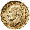 20 dinarów, 1925, Paryż; Fr.3, KM 7; złoto, 6.44 g; rzadkie i pięknie zachowane, nakład 1.000 sztuk.