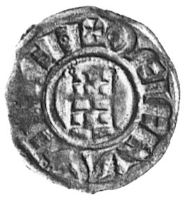 Baldwin III 1143-1163, denar, Aw: Krzyż i napis: BALDVINVS REX, Rw: Brama i napis: DE IERVSALEN,Metcalf- Numismatic Circular 1978 p.78a, 0,7 g.