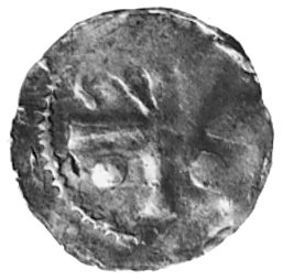 cesarz Otto III 983-1002, denar, Aw: Krzyż, w polu 3 kulki i półksiężyc, Rw: Kapliczka i napis: ..O IM..,Bonhoff 1714, 0,8 i 0,9 g., razem 2 sztuki