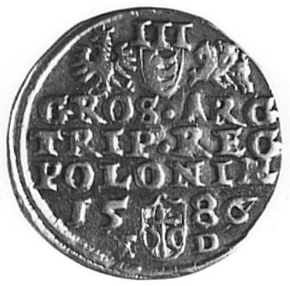 trojak 1586, Olkusz, j.w., Kop. IX.6b, -RR-, Gum.717