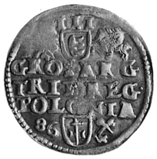 trojak 1586, Poznań, j.w., Kop.X1.3a -R-, Gum.718