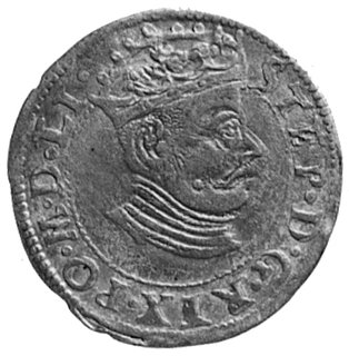 grosz 1581, Wilno, j.w., Kop.II.2 -RRR-, Gum.749, T.40, moneta bardzo rzadko spotykana w handlu