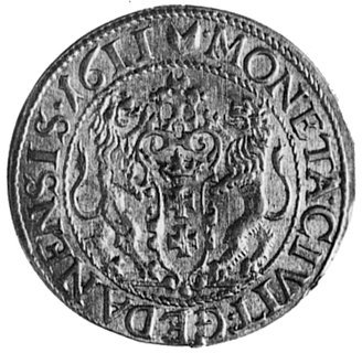 ort 1611, Gdańsk, Aw: Popiersie i napis, Rw: Herb Gdańska i napis, Kop.I.4-RR-, Gum. 1382