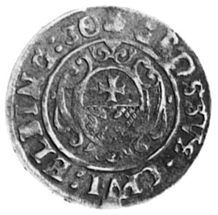 grosz 1630, Elbląg- Okupacja szwedzka, Aw: Popiersie Gustawa Adolfa i napis, Rw: Herb Elbląga i napis,Kop.II.2, Ahl.30.