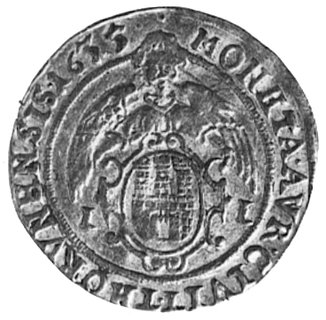 dukat 1635, Toruń, Aw: Popiersie i napis, Rw: He