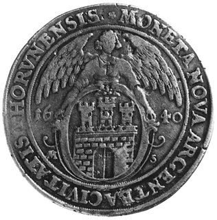 talar 1640, Toruń, Aw: Półpostać i napis, Rw: Herb Torunia i napis, Kop.29.III.2 -RR-, Dav.4375, T.10