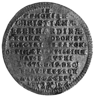 dwugrosz 1727, Drezno, Aw: Napis, Rw: Cyprys i napis, Kop.232.I -R-, Merseb.- , moneta wybita z okazjiśmierci królowej Krystyny Eberhardyny
