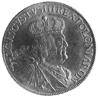 talar 1755, Lipsk, Aw: Popiersie i napis, Rw: Tarcza herbowa i napis, Kop.335.1.3 -R-, Merseb.1730, Dav.1617