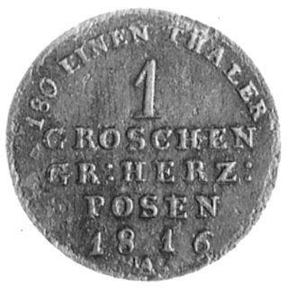 grosz 1816 A, Berlin, Aw: Orzeł Pruski w owalnej tarczy, Rw: Napisy, Plage 55
